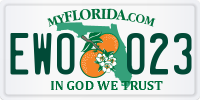 FL license plate EWOO23