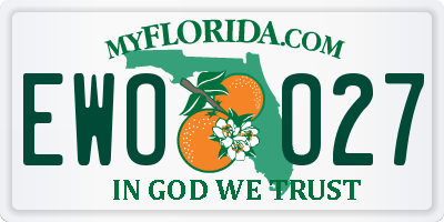 FL license plate EWOO27
