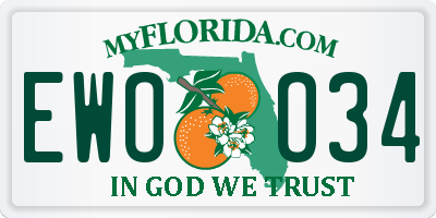 FL license plate EWOO34