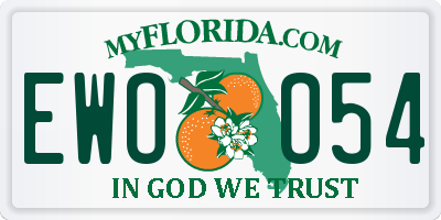 FL license plate EWOO54
