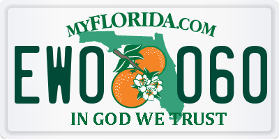 FL license plate EWOO60