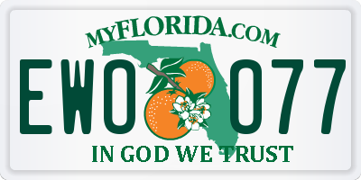 FL license plate EWOO77