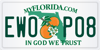FL license plate EWOP08