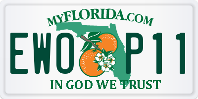 FL license plate EWOP11