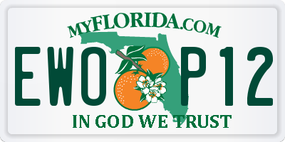 FL license plate EWOP12