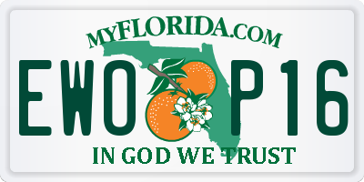 FL license plate EWOP16