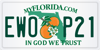 FL license plate EWOP21