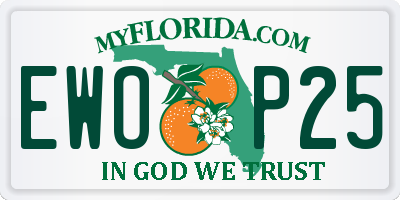FL license plate EWOP25