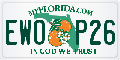FL license plate EWOP26