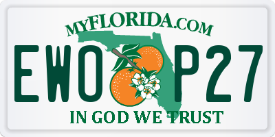 FL license plate EWOP27