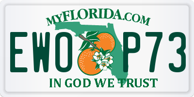 FL license plate EWOP73