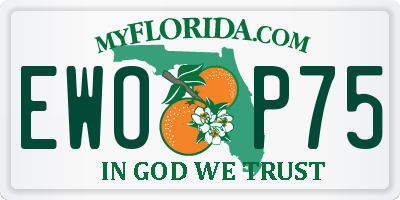 FL license plate EWOP75
