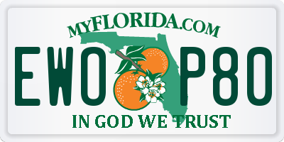 FL license plate EWOP80