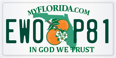 FL license plate EWOP81