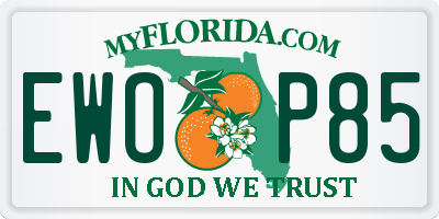 FL license plate EWOP85