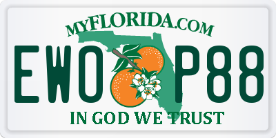 FL license plate EWOP88