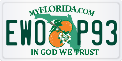 FL license plate EWOP93