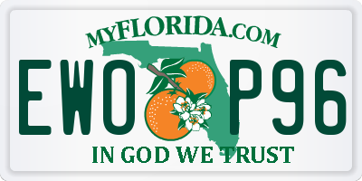 FL license plate EWOP96