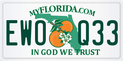 FL license plate EWOQ33