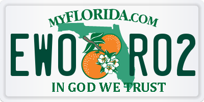 FL license plate EWOR02