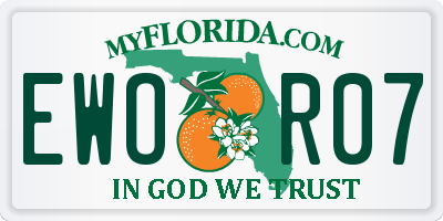 FL license plate EWOR07