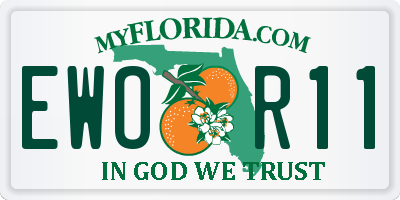FL license plate EWOR11