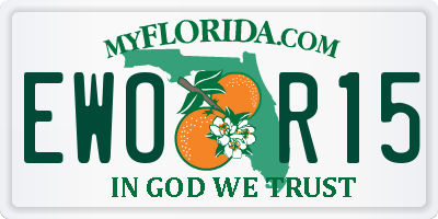 FL license plate EWOR15