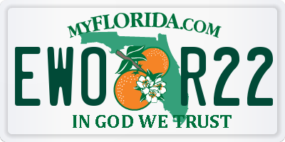 FL license plate EWOR22