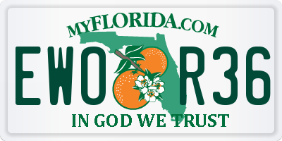 FL license plate EWOR36