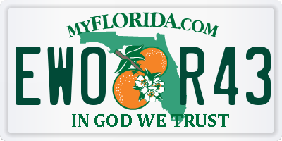 FL license plate EWOR43