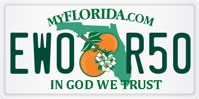 FL license plate EWOR50