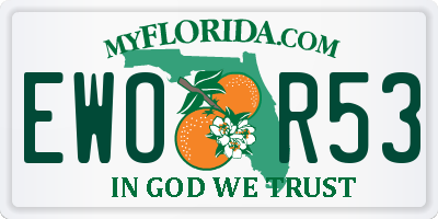 FL license plate EWOR53