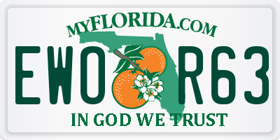 FL license plate EWOR63