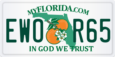 FL license plate EWOR65