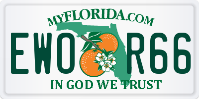 FL license plate EWOR66