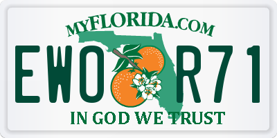 FL license plate EWOR71