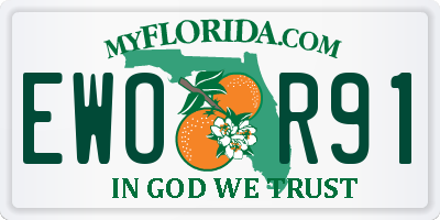 FL license plate EWOR91