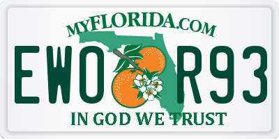 FL license plate EWOR93
