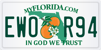 FL license plate EWOR94