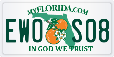 FL license plate EWOS08