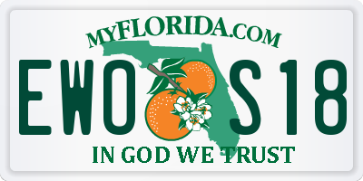 FL license plate EWOS18
