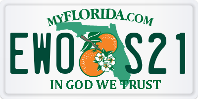 FL license plate EWOS21