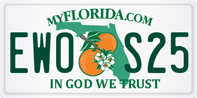 FL license plate EWOS25