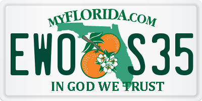 FL license plate EWOS35