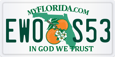 FL license plate EWOS53