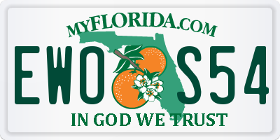 FL license plate EWOS54