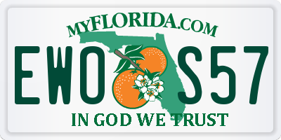 FL license plate EWOS57