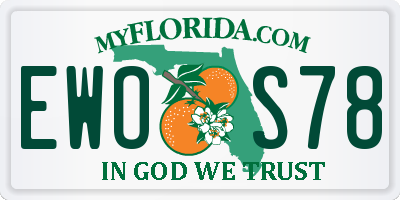 FL license plate EWOS78