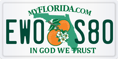 FL license plate EWOS80