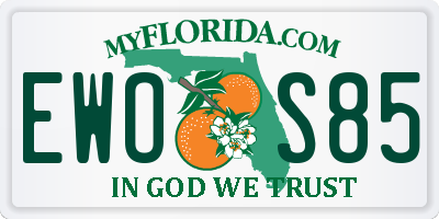 FL license plate EWOS85